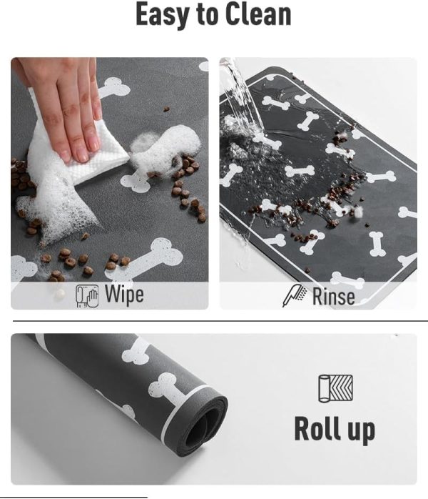 Pet Feeding Mat, Absorbent Dog Mat for Food and Water Bowls, No Stains and Easy to Clean - Image 3